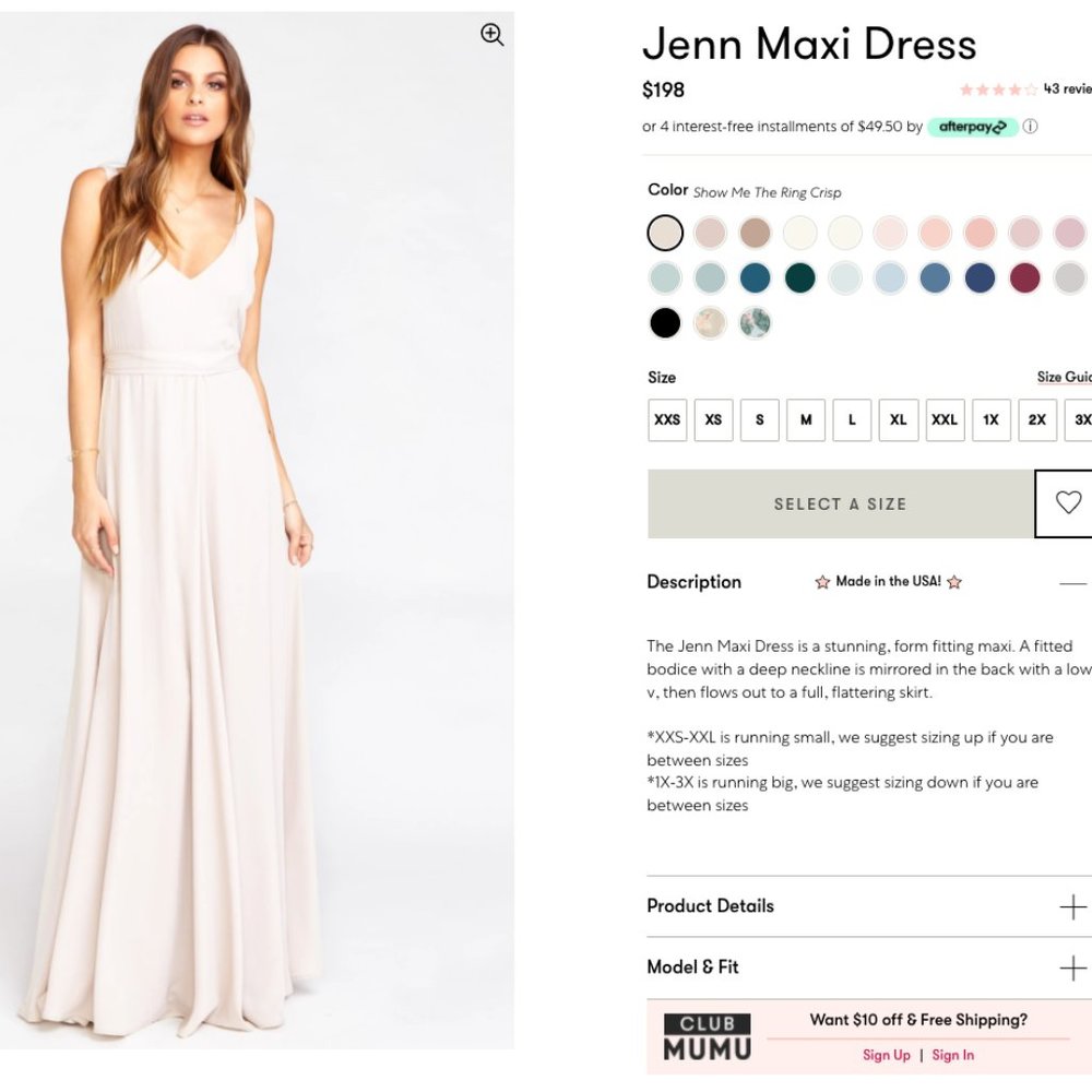 Show Me Your Mumu Bridesmaid Dress Style "Jenn" in Show Me The Ring Crisp!